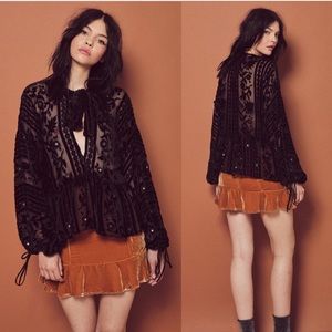 For Love And Lemons J’adore Sheer Cropped Top Tie